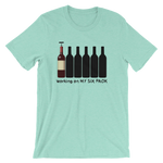 Load image into Gallery viewer, Working on my six pack - wine Unisex short sleeve t-shirt
