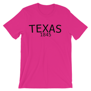 Texas established date 1845 Unisex short sleeve t-shirt